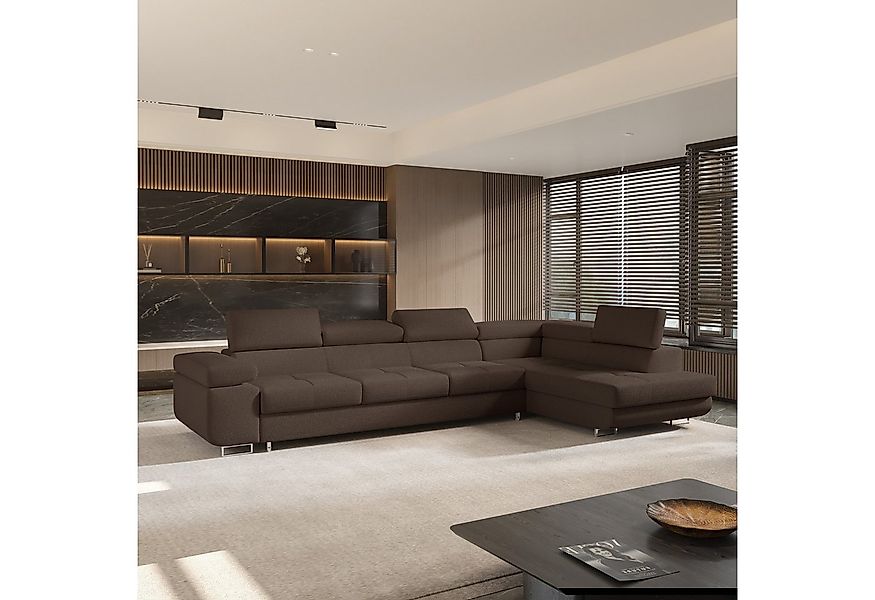 Masseno Ecksofa VICENTE mit Schlaffunktion L-Form, Sofa mit Bettkasten günstig online kaufen