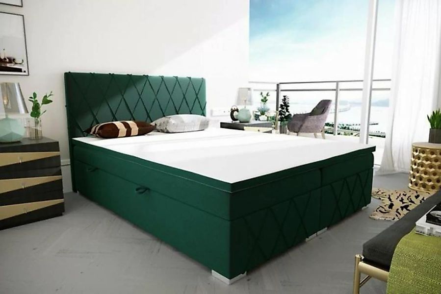 JVmoebel Bett Doppel Bett Komplett Set Matratze Boxspring Topper Betten Kas günstig online kaufen