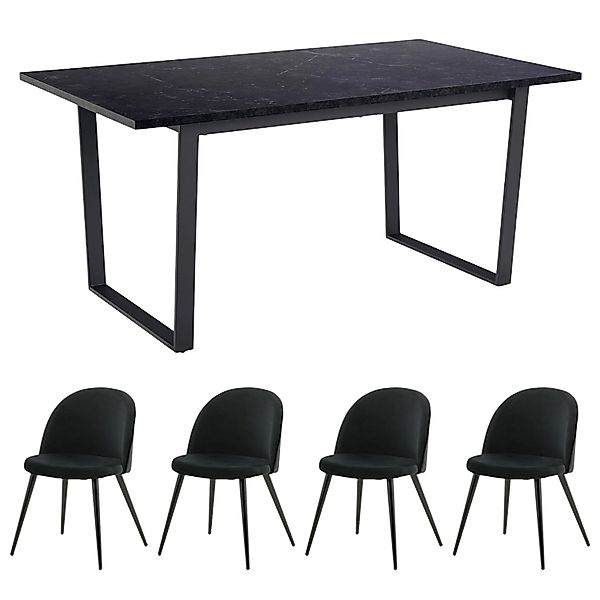 ebuy24 Essgruppe Tilst Essgruppe Tisch schwarz günstig online kaufen