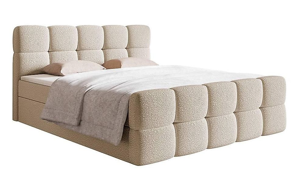 Selsey Boxbett CLOUDY, mit Matratze, Topper, Bettkasten und Bouclé-Bezug günstig online kaufen