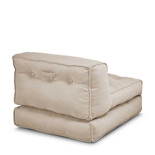 Faltsessel in Cremefarben Webstoff Bezug günstig online kaufen