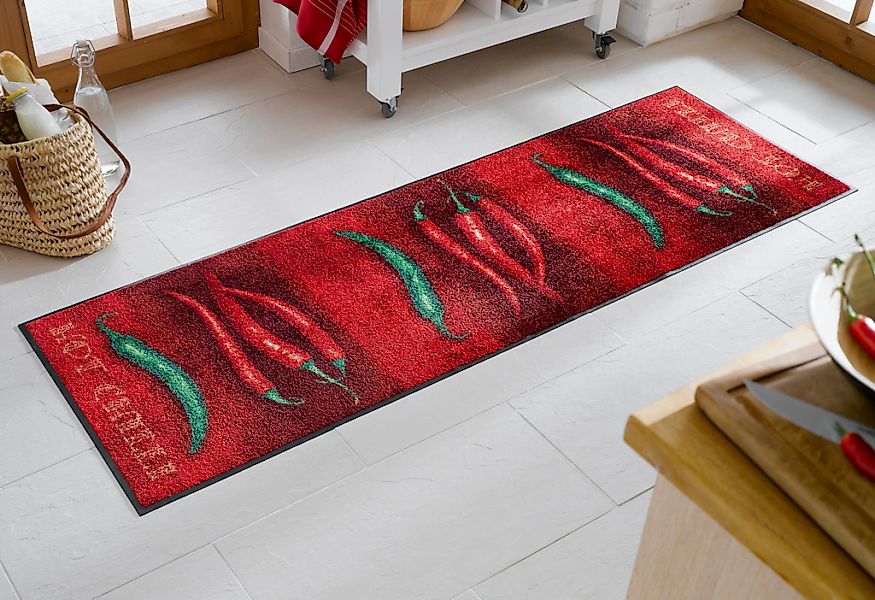 wash+dry by Kleen-Tex Küchenläufer »Hot Chili«, rechteckig, 7 mm Höhe, Moti günstig online kaufen