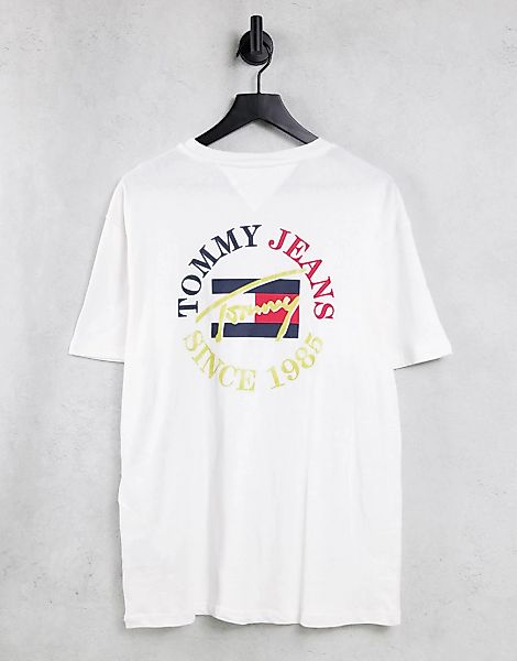 Tommy Jeans – Vintage – T-Shirt in Weiß mit kleinem, kreisförmigem Logo hin günstig online kaufen
