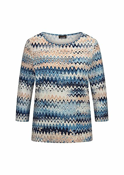 GOLDNER Print-Shirt "Halbarm-Viskosebluse, Zickzack-Design" Zickzack-Muster günstig online kaufen