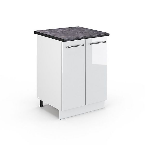 Vicco Küchenunterschrank Fame-Line Weiß Hochglanz/Weiß 60 cm AP Anthrazit günstig online kaufen