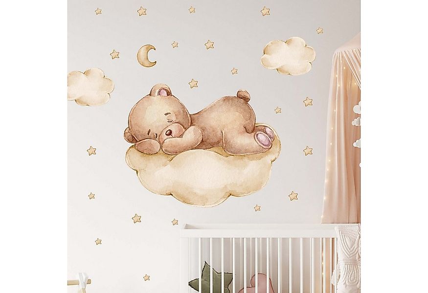 WANDKIND Wandtattoo Bär auf der Wolke Braun V346 (Bär), selbstklebend günstig online kaufen