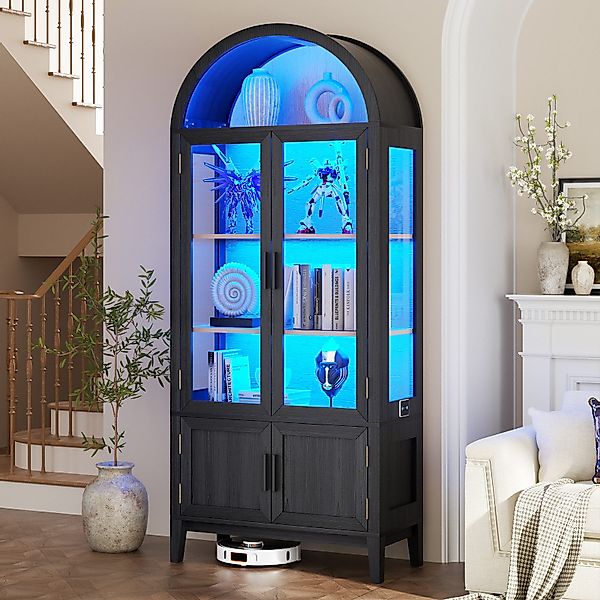 BROTTAR Standvitrine Moderne Glasvitrine mit LED-Beleuchtung günstig online kaufen