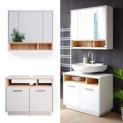 Vicco Badmöbel-Set Beatrice, Weiß/Sonoma, 2 Teile, günstig online kaufen