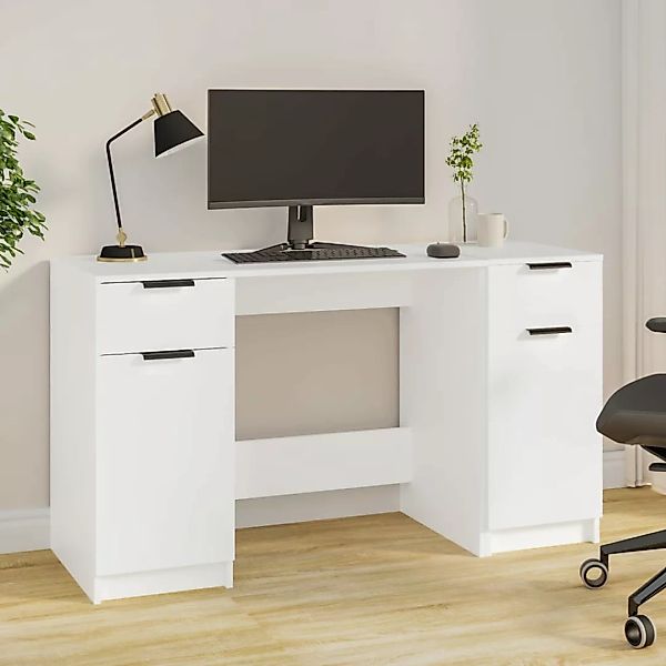 vidaXL Schreibtisch Schreibtisch mit Beistellschrank Weiß günstig online kaufen