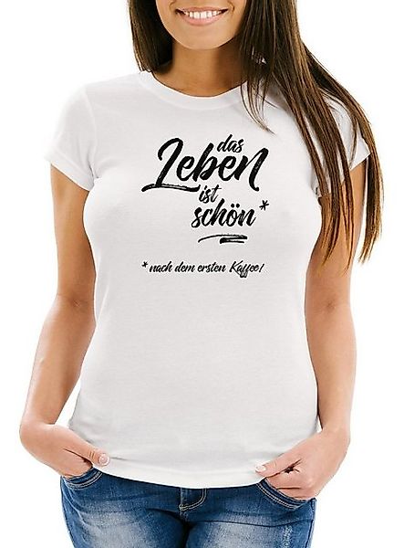 MoonWorks Print-Shirt Damen T-Shirt Schlafshirt Das Leben ist schön - nach günstig online kaufen