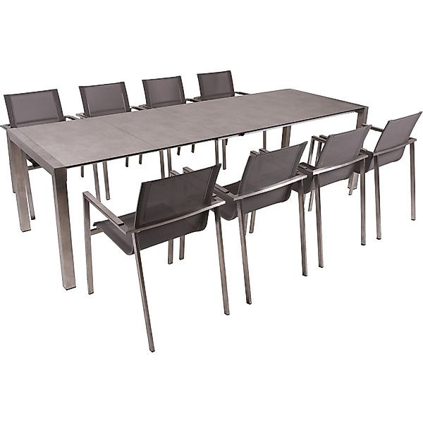 Garden Pleasure Garten-Essgruppe "SIENNA" 9 Stk. tlg. mit ausziehbarem Tisc günstig online kaufen