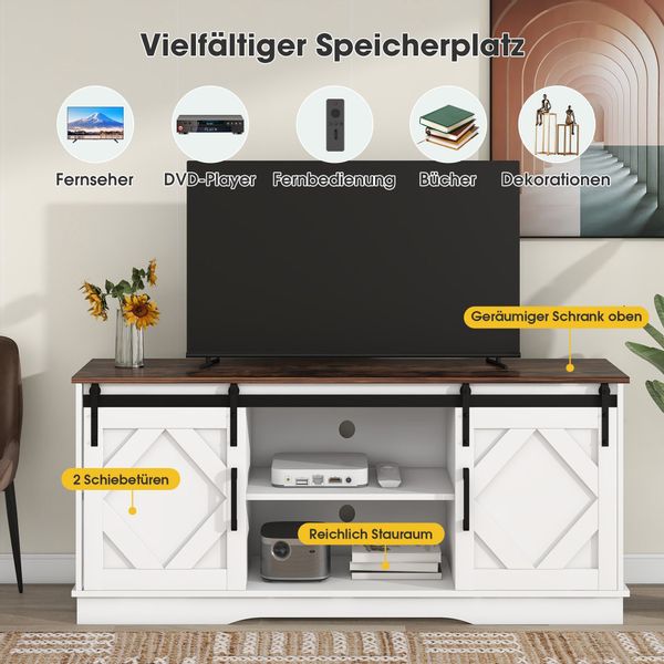 Merax Lowboard TV-Schrank, Fernsehtisch mit Schiebtüren, günstig online kaufen