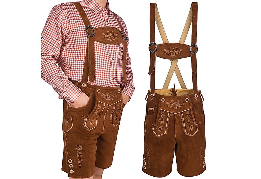 Trachtify Trachtenlederhose kurze Trachtenhose Herren Antik Deluxe Lederhos günstig online kaufen
