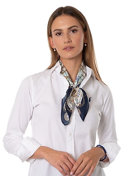 MayTree Seidentuch quadratisch Barock 53x53 blau, günstig online kaufen