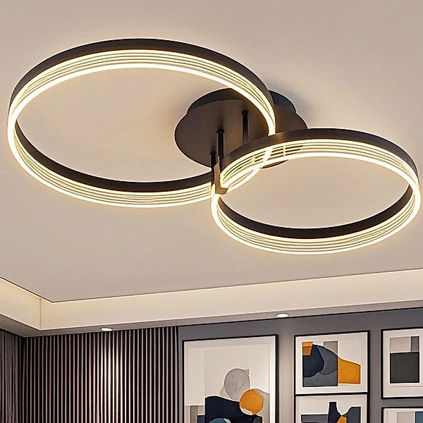 YINDN Deckenleuchte, 2 Ringe LED Deckenleuchten, günstig online kaufen