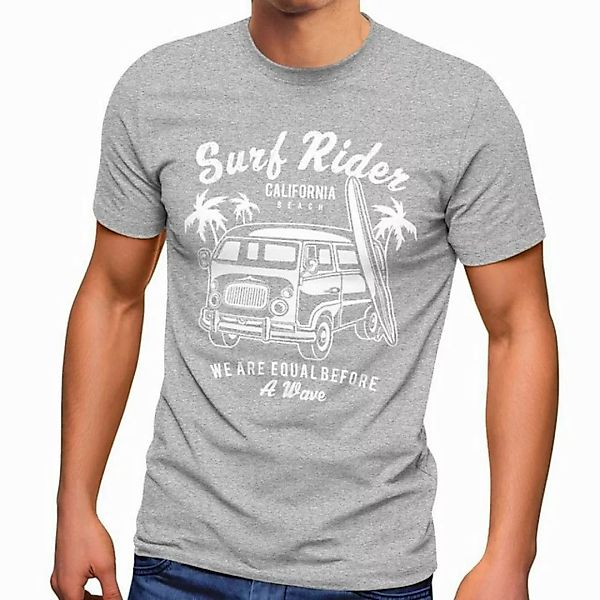 Neverless Print-Shirt Herren T-Shirt Bus Surfing Retro Slim Fit mit Print günstig online kaufen