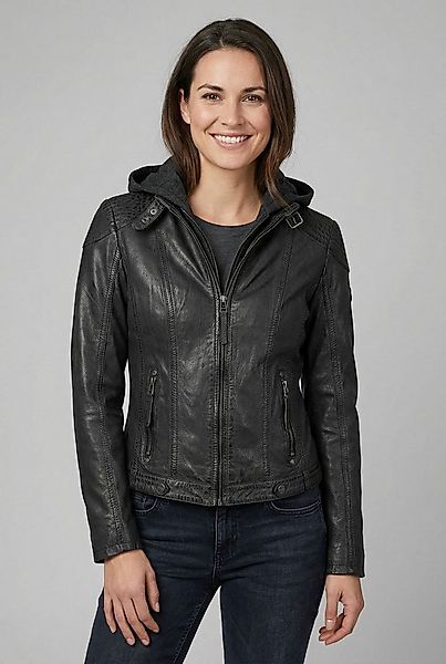 Mauritius Lederjacke Cacey LEGV mti Kapuze, Reißverschluss, Ziersteppung günstig online kaufen