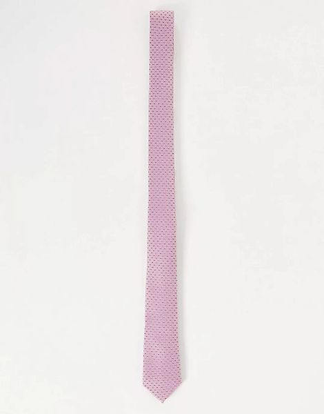 ASOS DESIGN – Schmale Krawatte mit geografischem Muster in Rosa günstig online kaufen