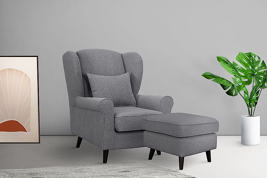 Home affaire Sessel »Ohrensessel CHISTELLE, wahlweise mit Polsterhocker« mi günstig online kaufen