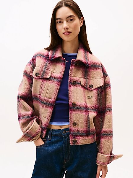 Tommy Jeans Hemdjacke "TJW WOOL TRUCKER JACKET" Materialmix, mit Wolle günstig online kaufen