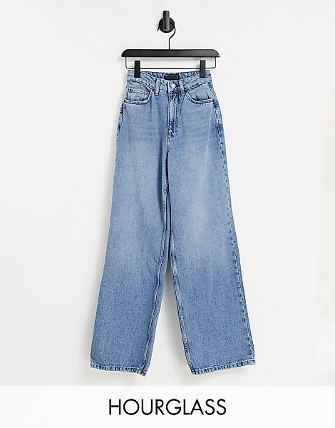 ASOS DESIGN Hourglass – Lockere Dad-Jeans mit hohem Bund in heller Waschung günstig online kaufen