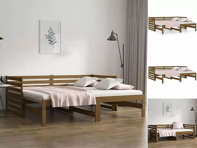 vidaXL Bettgestell Tagesbett Ausziehbar Honigbraun 2x90x190 cm Massivholz K günstig online kaufen