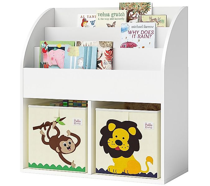 Bellabino Kinderregal Koro mit Fächern und Stauraum, weiß, Bücherregal, Spi günstig online kaufen