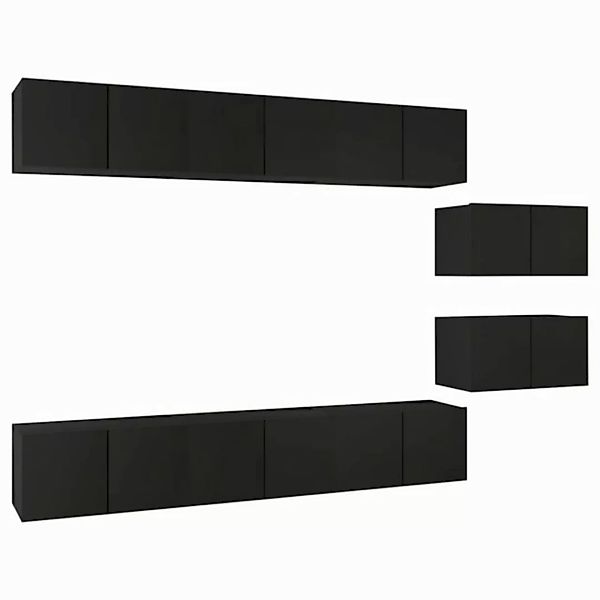 vidaXL TV-Schrank TV-Schränke 8 Stk Schwarz Spanplatte Lowboard Lowboard günstig online kaufen