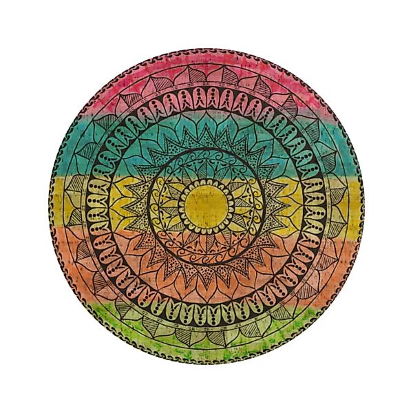 Korkteppich "Mandala - Fluoresencia" (Rund, Natur) günstig online kaufen