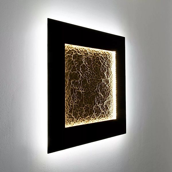 LED-Wandlampe Plenilunio Eclipse, braun/goldfarben, 80 cm günstig online kaufen