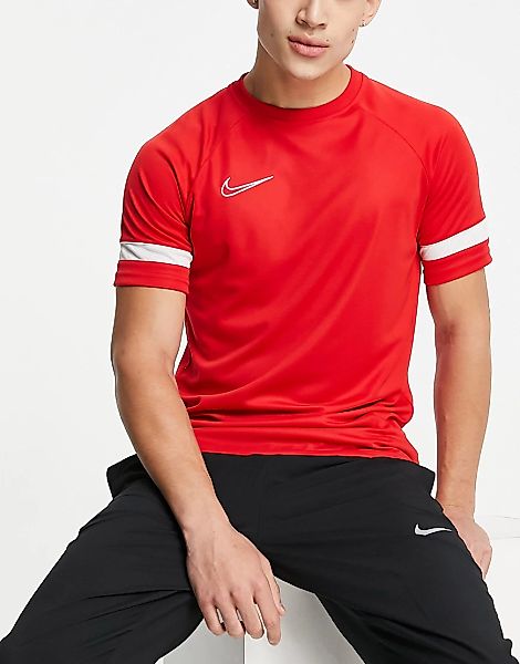 Nike Football – Academy – T-Shirt in Rot und Weiß günstig online kaufen