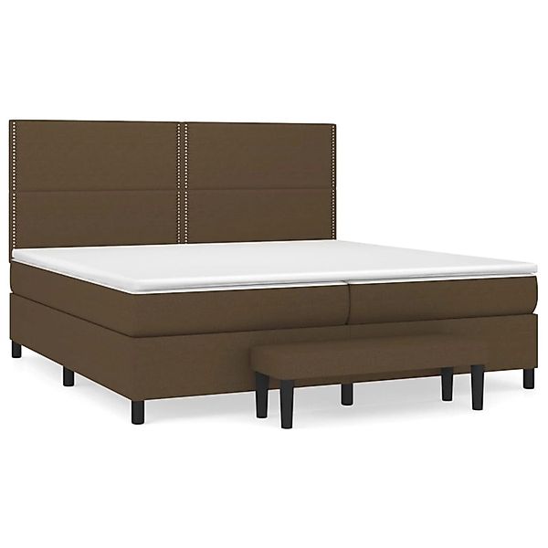 vidaXL Boxspringbett mit Matratze Dunkelbraun 200x200 cm Stoff1358407 günstig online kaufen