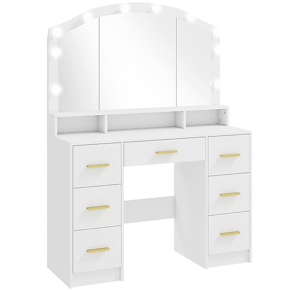 HOMCOM Schminktisch mit LED-Beleuchtung, 3 Lichtfarben, Frisiertisch mit Gr günstig online kaufen