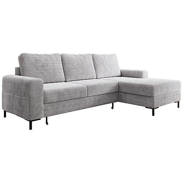 inter Ecksofa Ecksofa OSAKA Anthrazit Cord Ottomane rechts günstig online kaufen