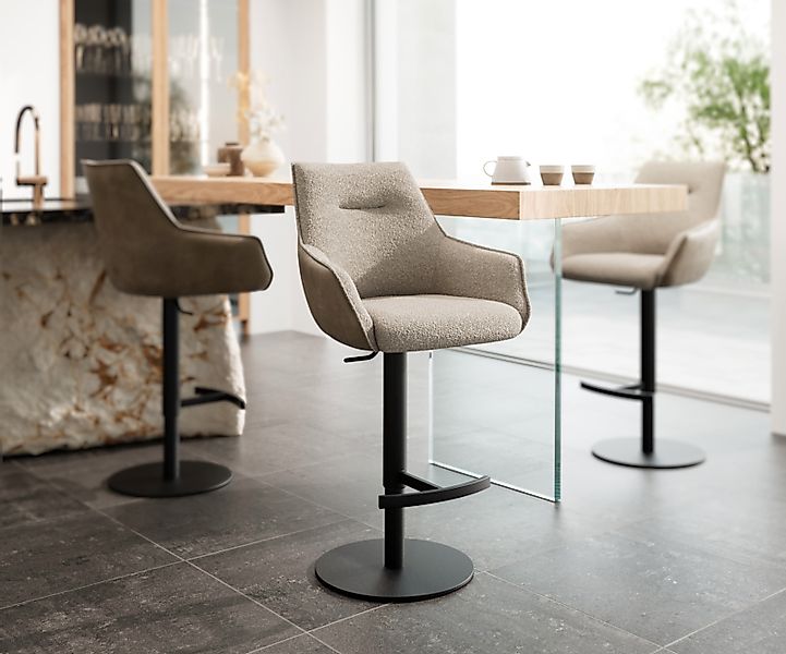 DELIFE Barhocker Alja-Flex, Drehfußhöhenverstellbar Metall Schwarz Material günstig online kaufen