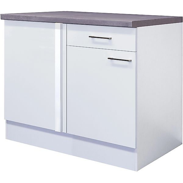 Flex-Well Exclusiv Küchen-Eck-Unterschrank Joelina 110 x 60 cm Weiß günstig online kaufen