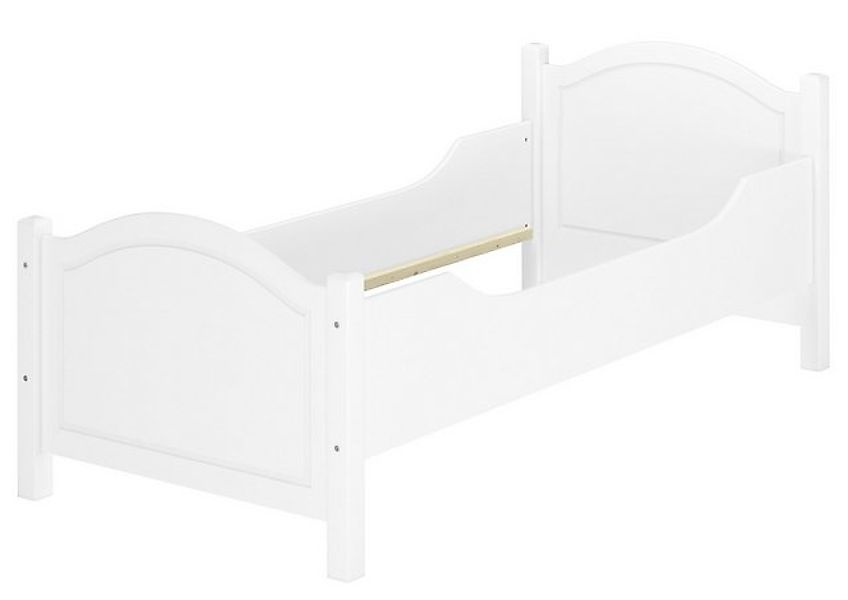 ERST-HOLZ Bett Hohes Einzelbett Massivholz Weiß Bettgestell 90 x 200, Kiefe günstig online kaufen