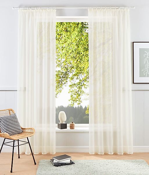 my home Gardine "XANA mit Ösen, Kräuselband oder Schlaufen" Kräuselband 2 S günstig online kaufen