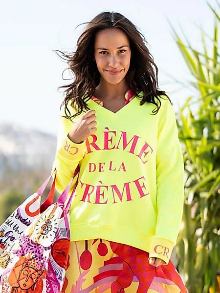 Miss Goodlife Sweatshirt V-Neck Sweater Creme de la Creme Neon Gelb günstig online kaufen