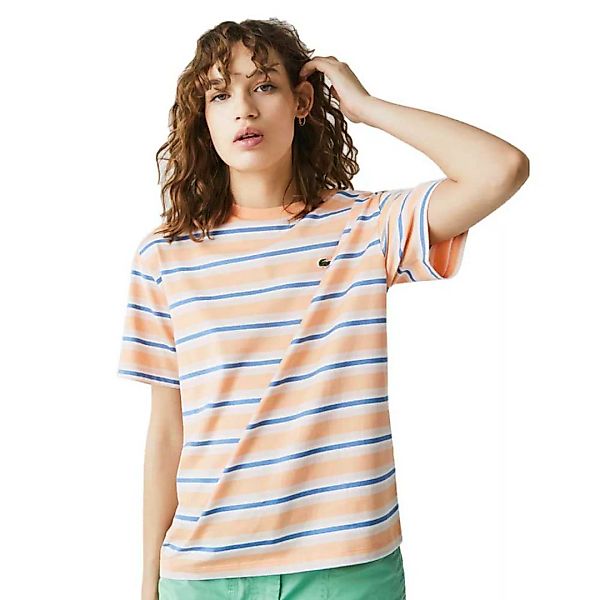 Lacoste Crew Striped Kurzärmeliges T-shirt 42 Recifal / Lata / Farine / Tur günstig online kaufen