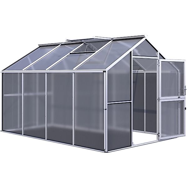 KGT Gewächshaus Novum IV Aluminiumfarben 11,14 m² günstig online kaufen