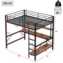 Ulife Hochbett Metallbett Kinderbett Jugendbett mit günstig online kaufen