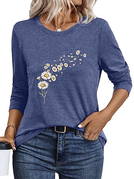PYLIKE Longsleeve Damen Rundhalsausschnitt Longsleeve mit günstig online kaufen