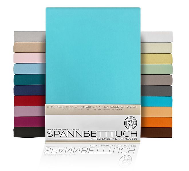 Beautex Spannbettlaken Spannbetttuch Bettlaken aus gekämmter Baumwolle Prem günstig online kaufen