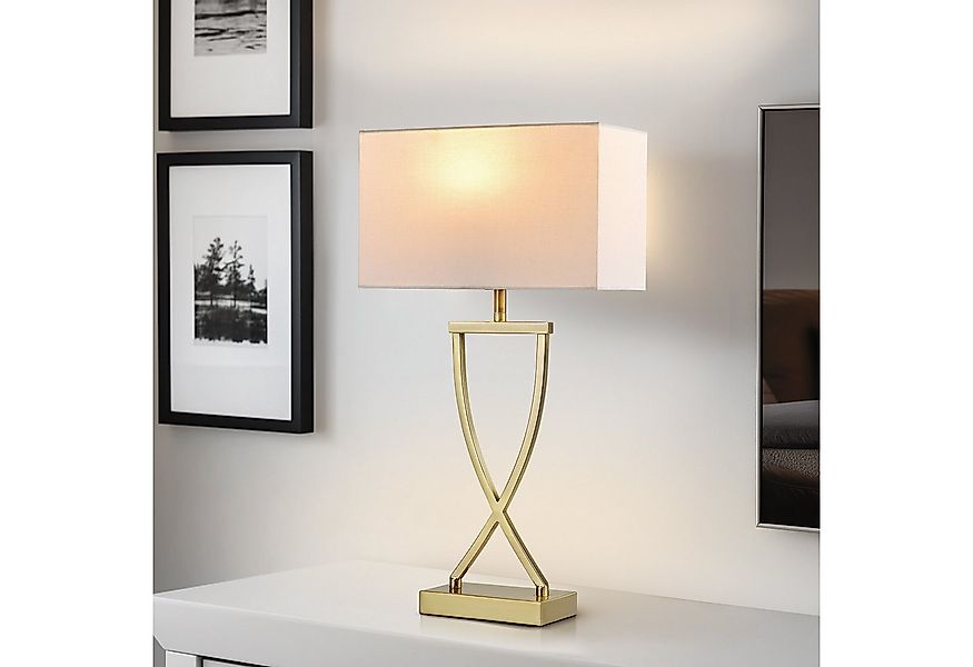 STANBOW Tischleuchte Tischlampe aus Metall mit Leinenschirm im Modern-Stil, günstig online kaufen