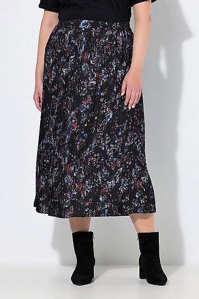 Ulla Popken Plisseerock Plissee-Midirock Schmetterlinge A-Linie günstig online kaufen