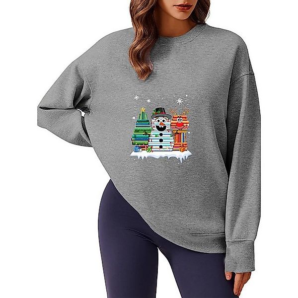 MC Star Longsweatshirt Rundhalspullover Damen Christmas Casual Sweatshirts günstig online kaufen