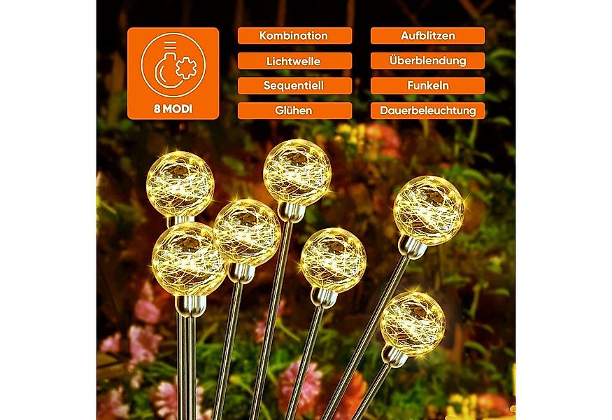 Salcar LED Solarleuchte 2er/4er Set LED Solarleuchte Kugelerdspiess LED Kug günstig online kaufen