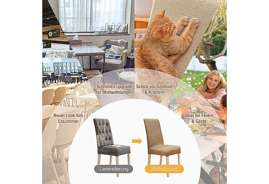 Simloveve Stuhlhusse Stretch Stuhlbezug Waschbar Schutz & Dekoration für St günstig online kaufen