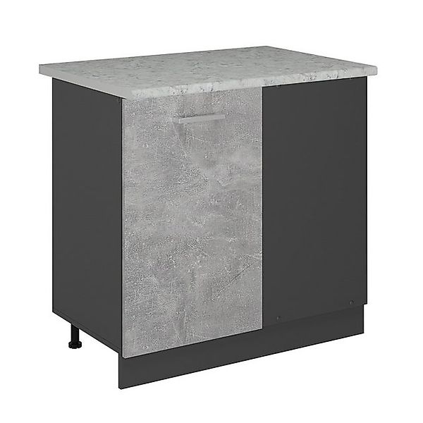 Vicco Eckunterschrank R-Line, Beton/Anthrazit, 86 cm AP Marmor günstig online kaufen